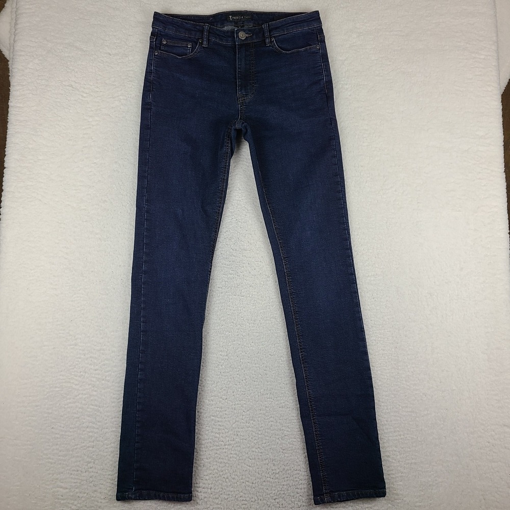 American Tall Jeans Mens 34x38 Blue Dylan Slim Fit Fleece Lined Dark Wash Denim